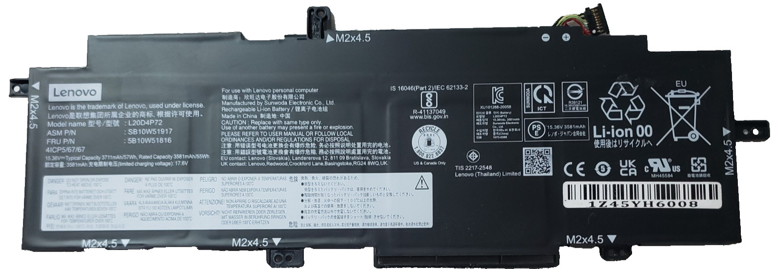 Mobik L20D4P72 SB10W51917 Laptop Battery Replacement for Lenovo ThinkPad
