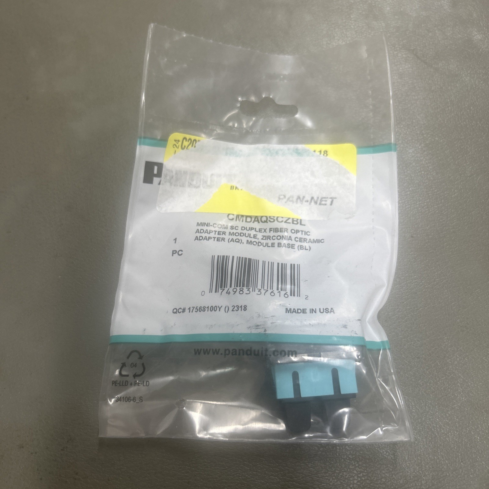 Panduit CMDAQSCZBL MINI-COM SC DUPLEX FIBER OPTIC ADAPTER MODULE BRAND NEW