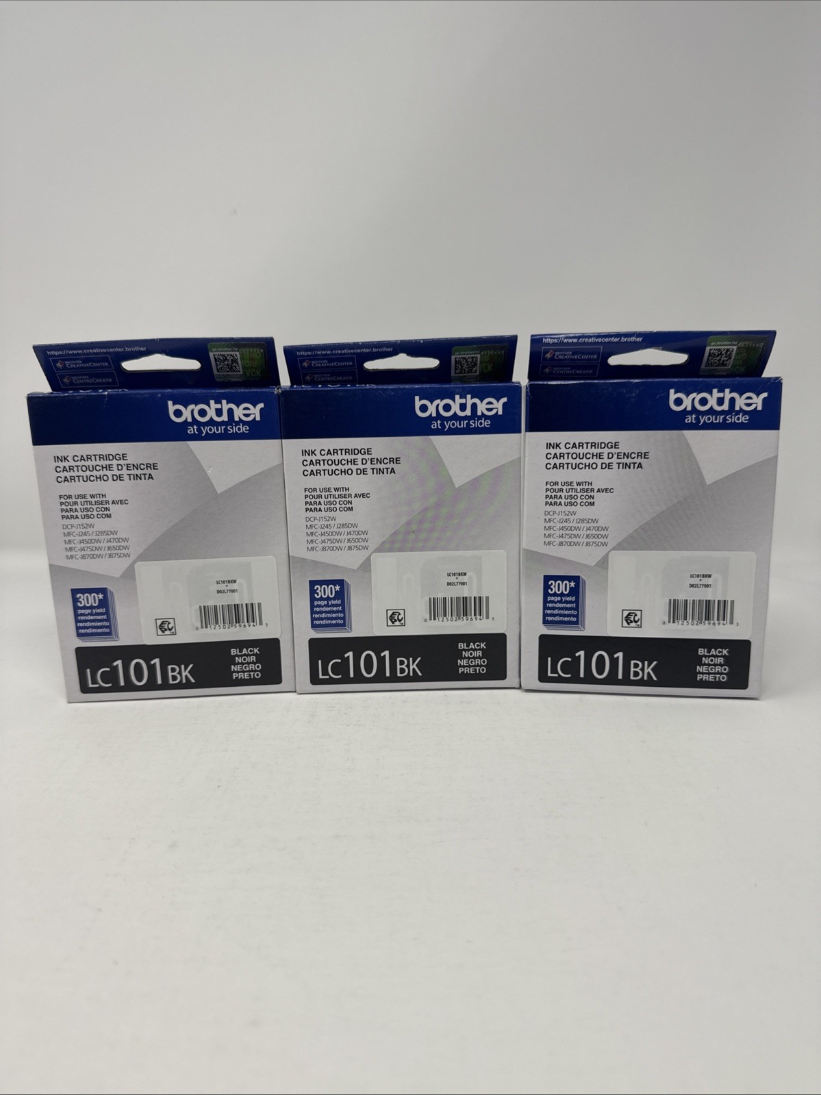 GENUINE Brother LC101BK Black Ink Cartridge LOT OF 3 EXP 05/2027 NEW and SEALED