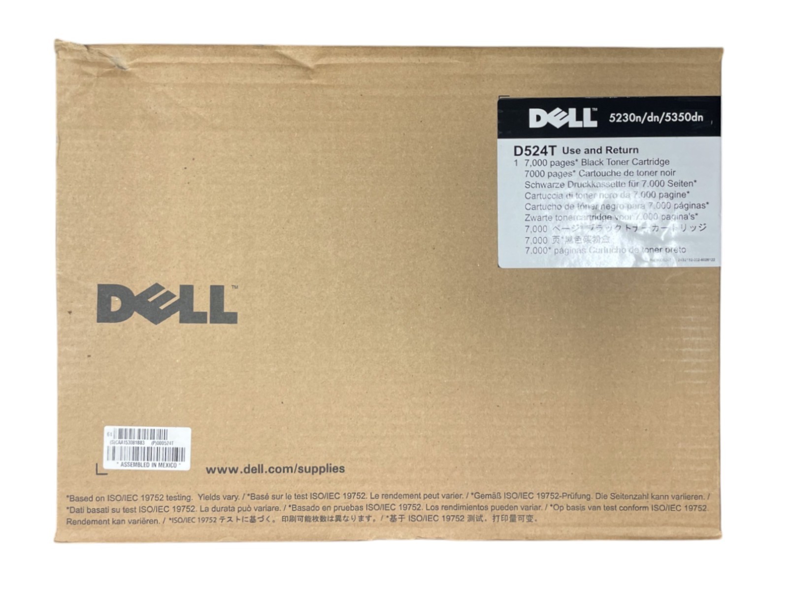 Genuine DELL D524T 5230N/5230Dn/5350Dn Toner Cartridge 7000 Pg NEW SEALED