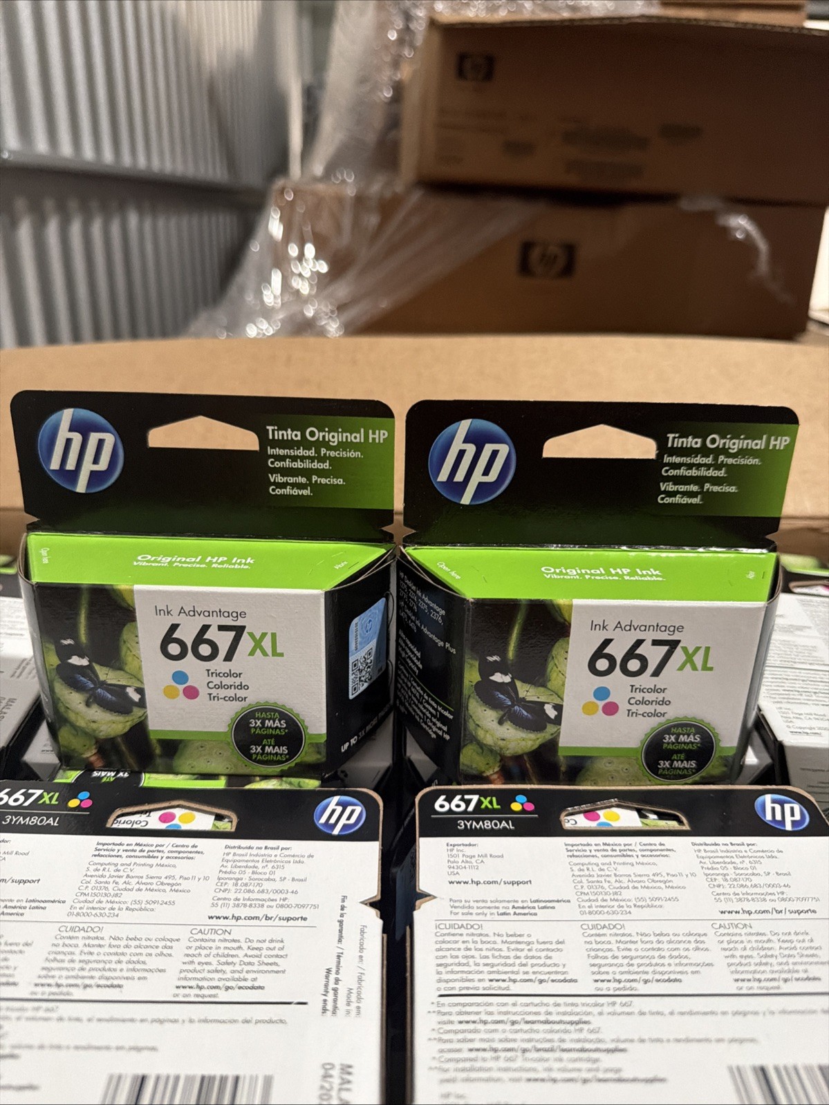2 Pack Of hp 667xl tri-color