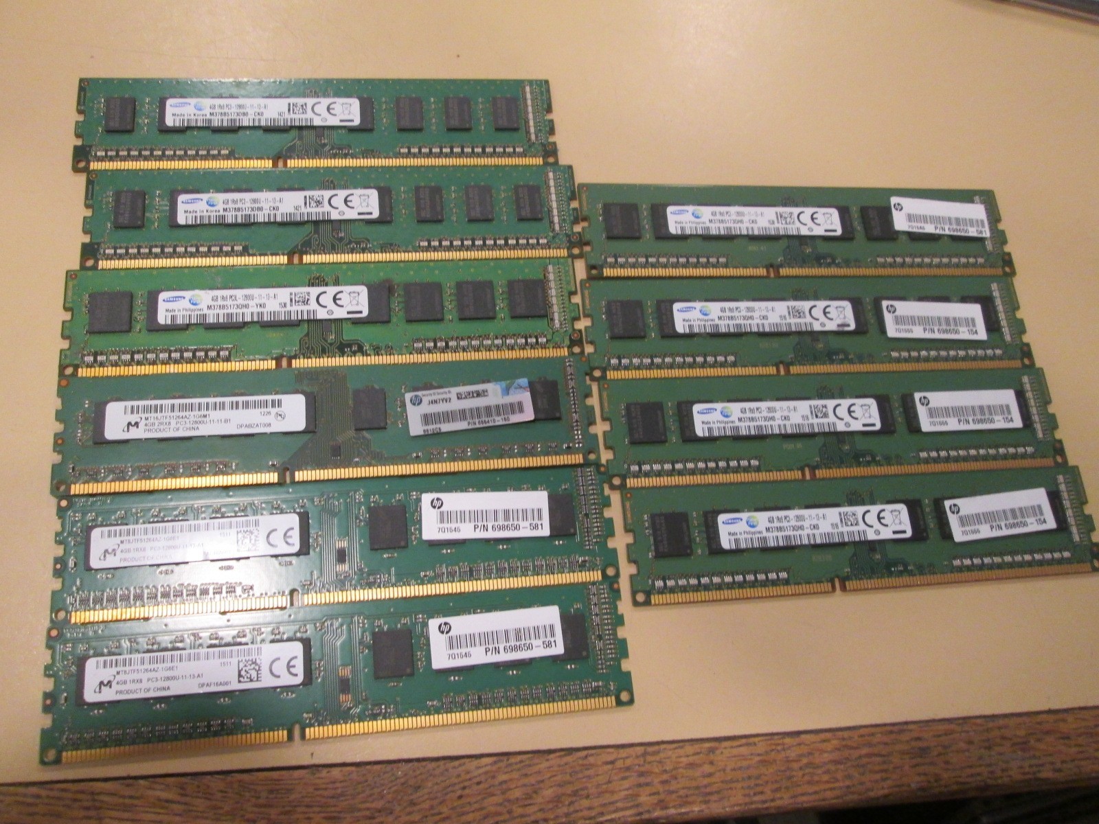 Qty 10 4GB PC3-12800U Desktop RAM Memory 40GB