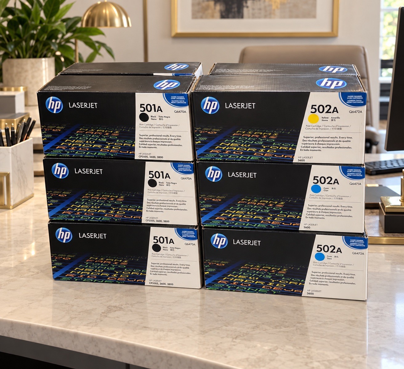 Lot of 14 HP 501A/502A LaserJet 3600 Sealed Set black magneta PICK UP ONLY