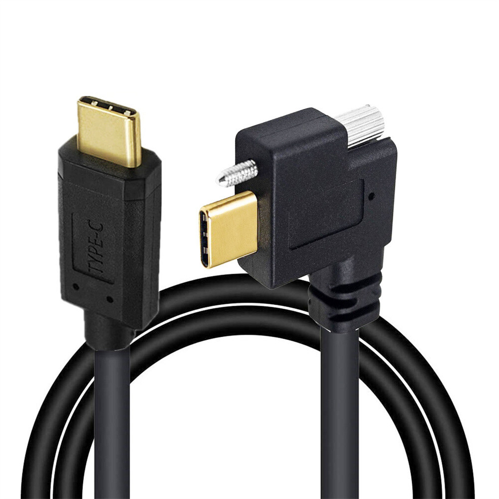 CY USB 3.1 Type-C Male to Locking USB-C Thumbscrew Data Cable Panel Mount Type