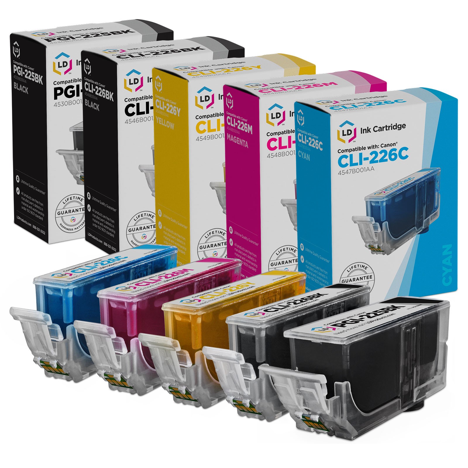 LD Canon PGI225 CLI226 Comp 5pk PIXMA IP MX Printers