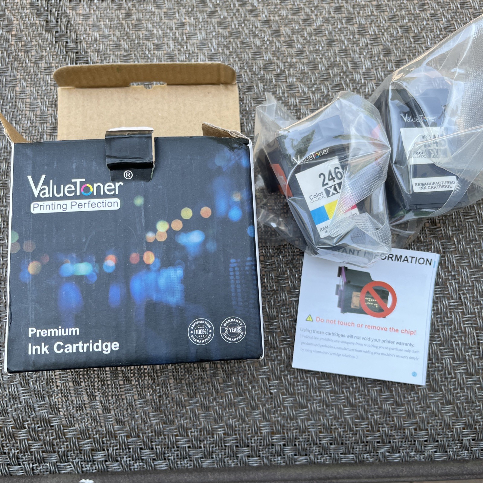 Valuetoner 245xl 246xl Ink Cartridge 1 Black, 1 Tri Color exp. 12/28/2022