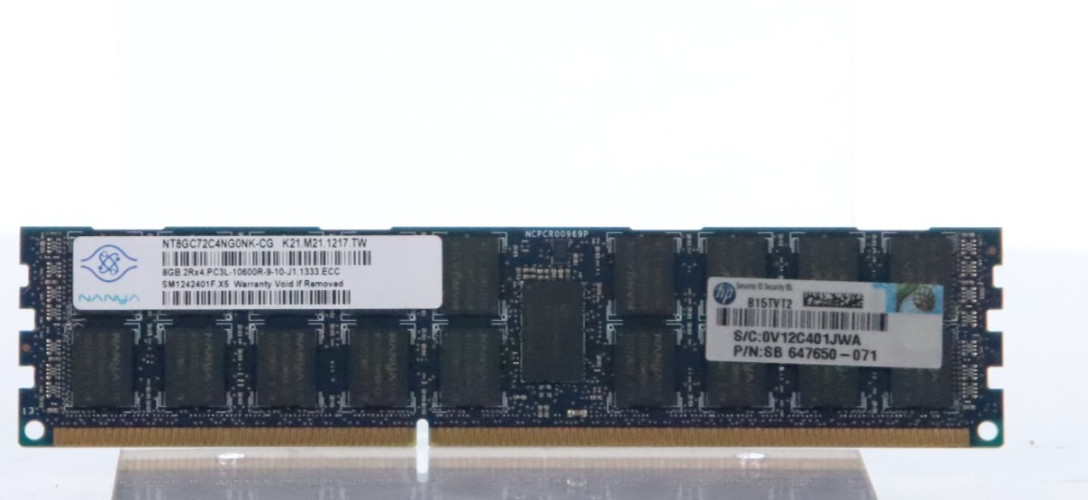 LOT OF 7 NANYA 8GB DDR3 2RX4 PC3L-10600R-9-10-J1 1333MHZ NT8GC72C4NG0NK-CG DIMM