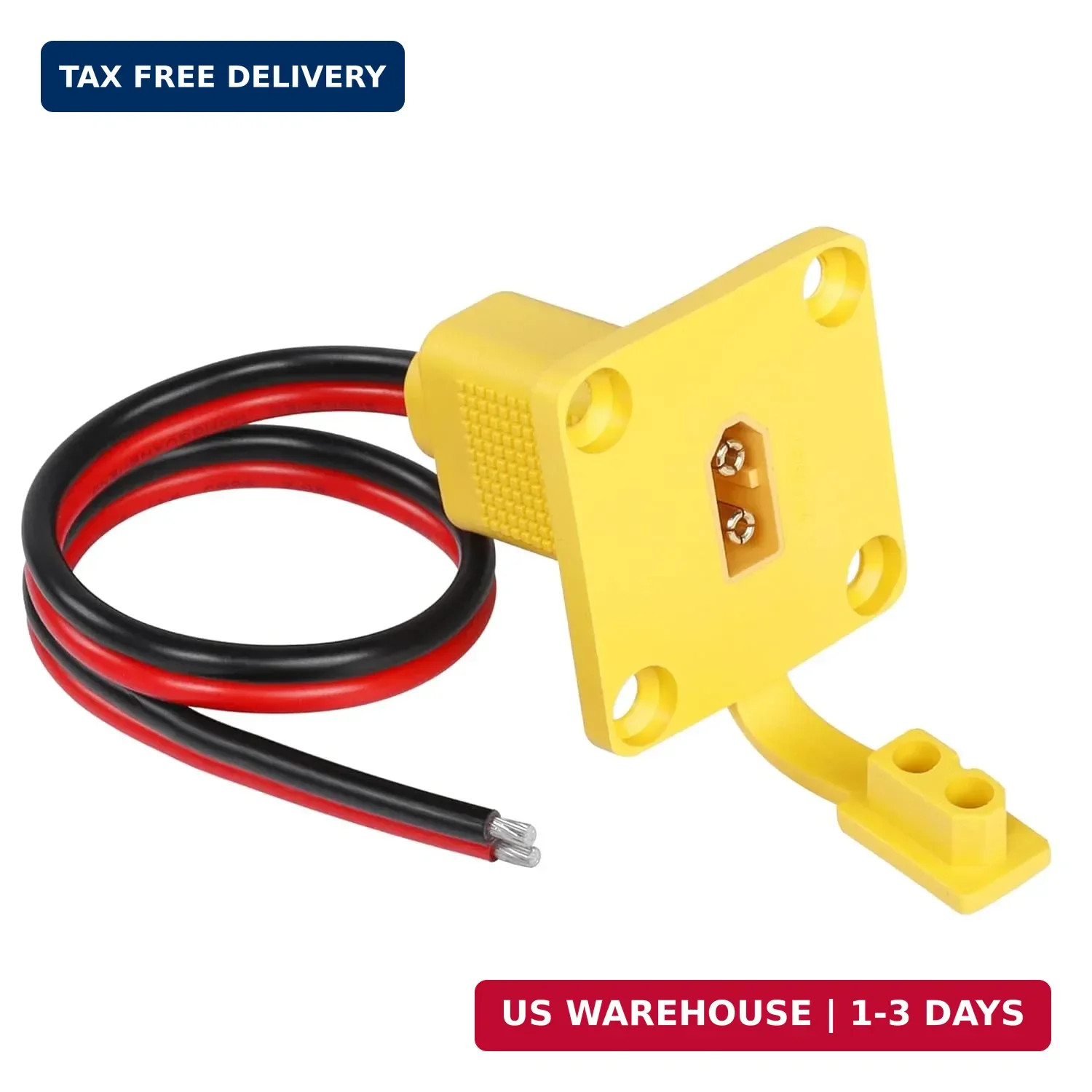 CERRXIAN 1FT 12AWG XT60 Male Bare Wire with Mount Panel, XT60 Male Plug with Mou
