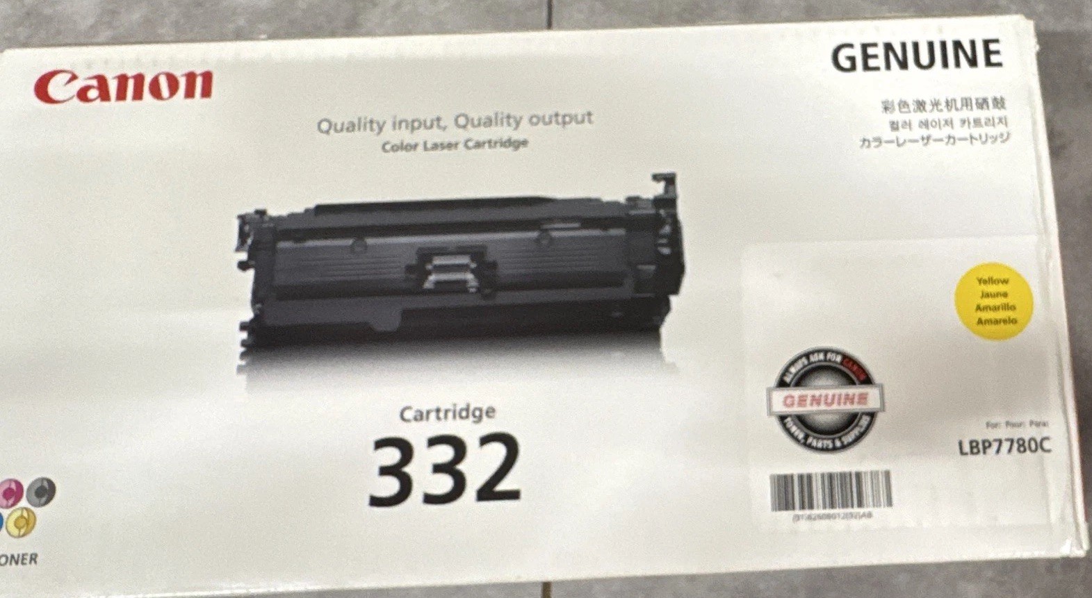 Canon Genuine 332 Black Laser Toner Cartridge for Canon LBP7780C