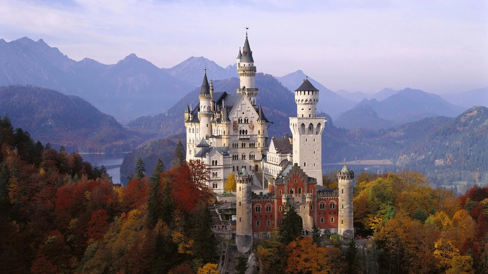 Landscape architecture castle neuschwanstein landmark Custom Gaming Mat Desk