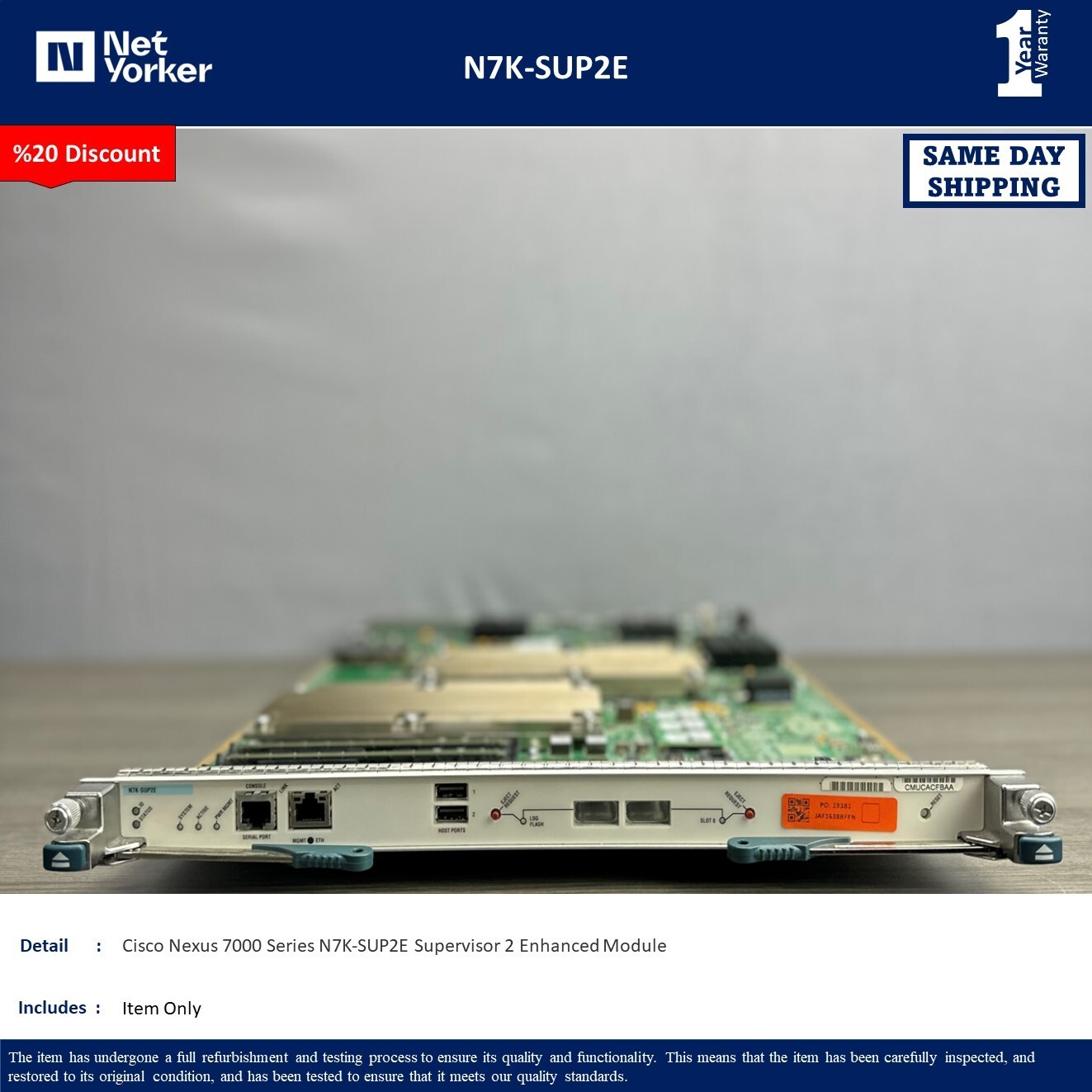 Cisco Nexus N7K-SUP2E 7000 Series Supervisor 2 Enhanced Module-Same Day Shipping