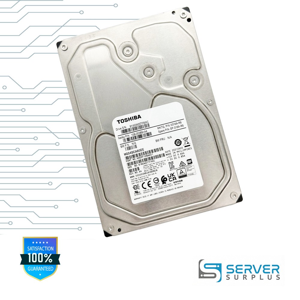 NetApp MG04SCA60EE 6TB SAS 12Gb/s 3.5 in Enterprise HDD | 108-00389+A4