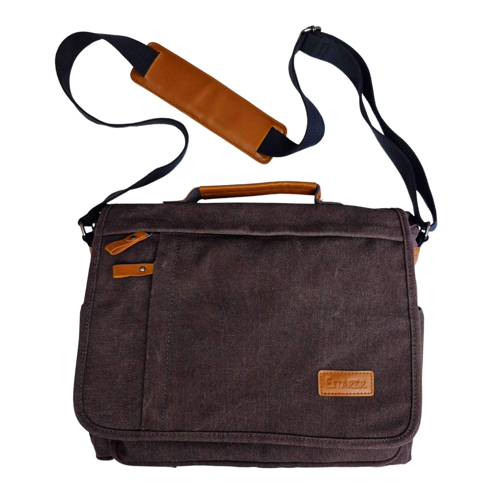 Messenger Bag for Men Women 13-14 Inch Laptop Water Resistant Shoulder Bag Brown