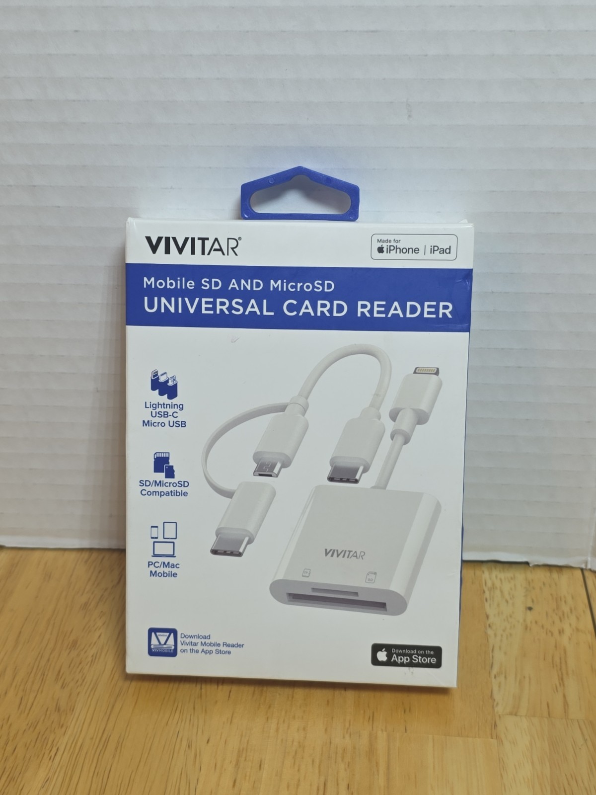 Vivitar Universal SD/MicroSD Multi Card Reader iPhone/iPad Lightning USB-C #D2