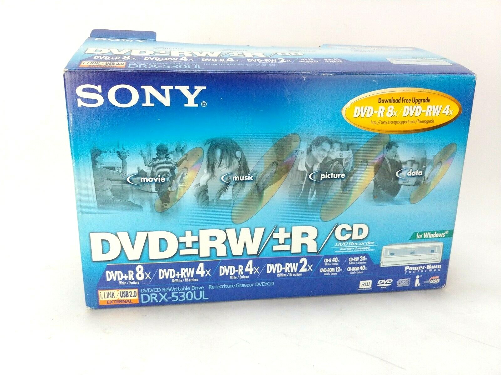 Sony DRX-530UL dvd rw r dvd cd rewritable drive in box VTG computer equipment