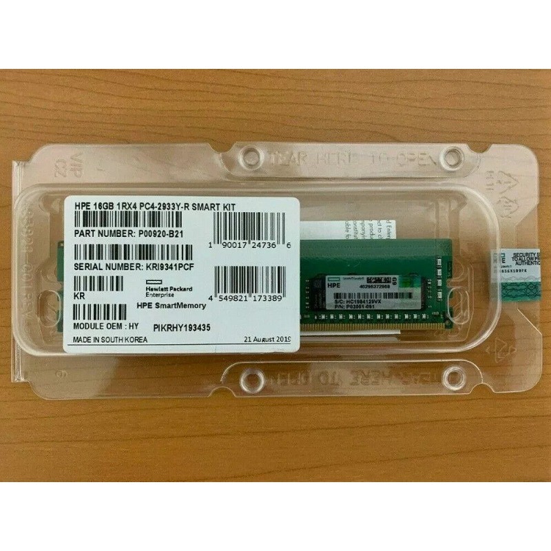 HPE P00920-B21 P06187-001 P03051-091 1RX4 16GB DDR4 PC4-2933Y Server Memory