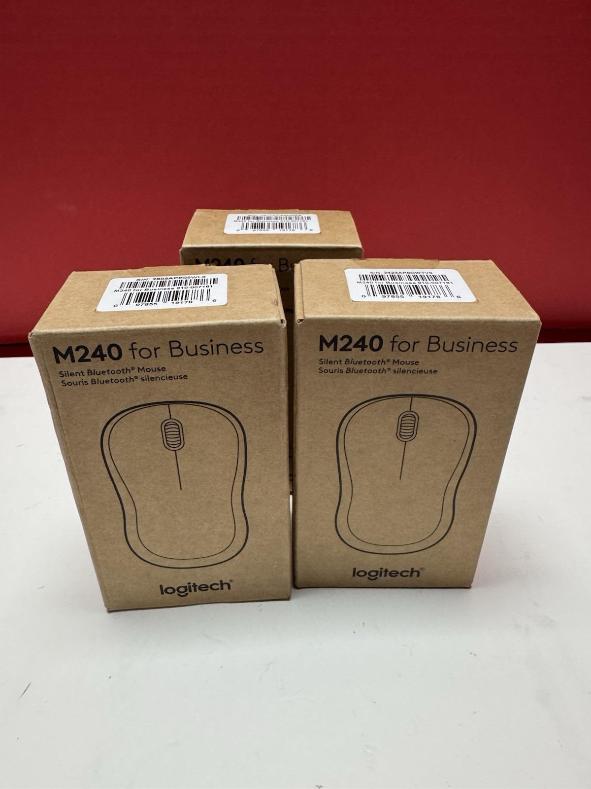 Logitech M240 for Business Silent Bluetooth Mouse 910-007181 Lot Of 3