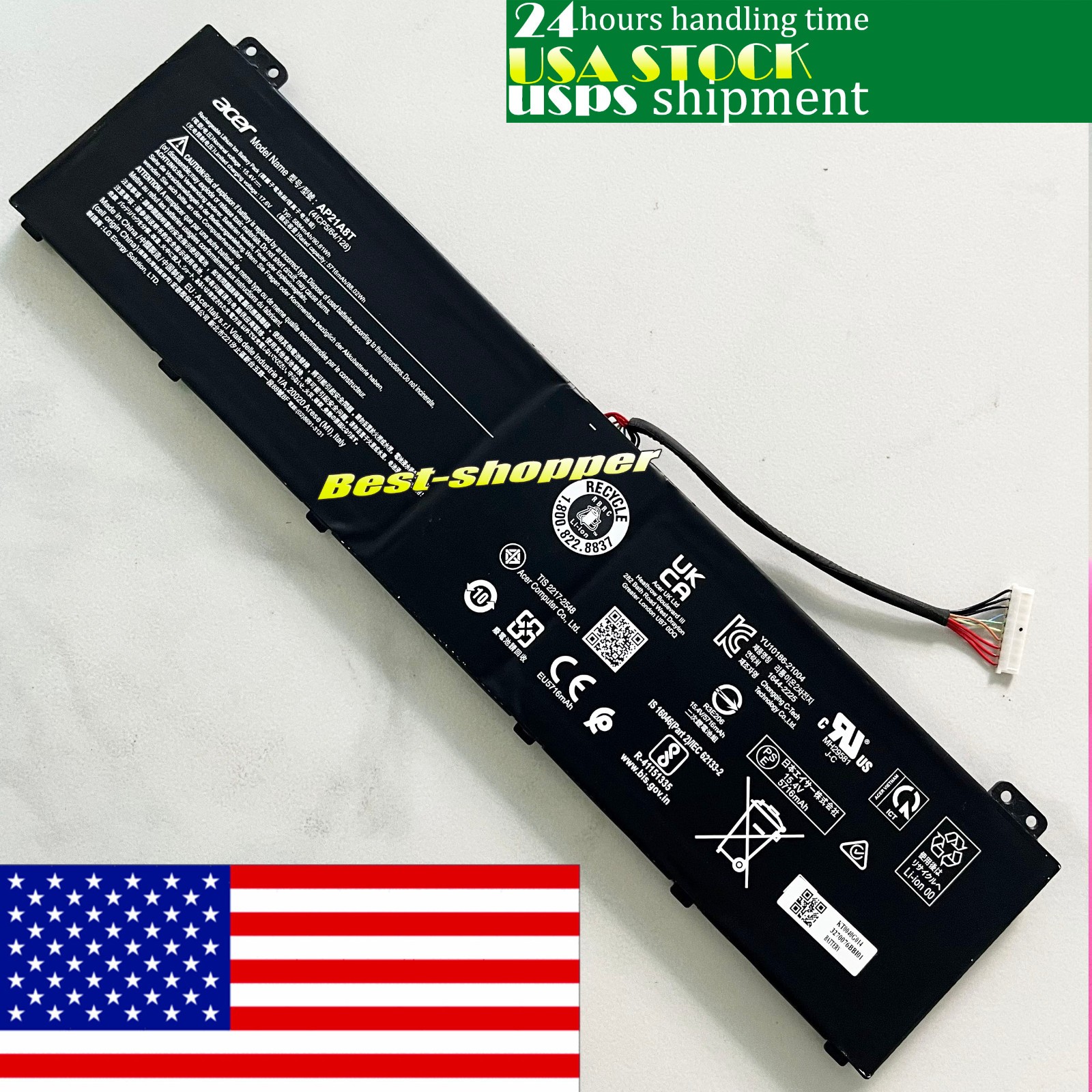 New Genuine AP21A8T 5716mah battery for Acer predator helios 300 ph315-55 PH317
