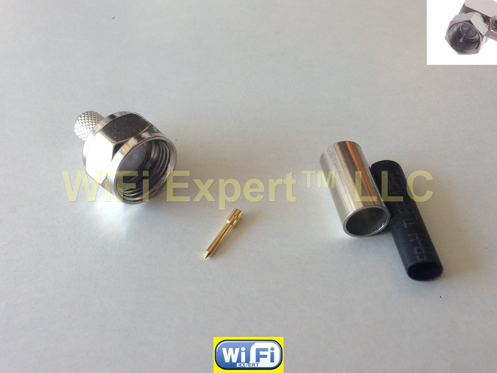 1 x Straight F TV Male Crimp for RG58 RG142 RG400 LMR195 cable RF Connector USA