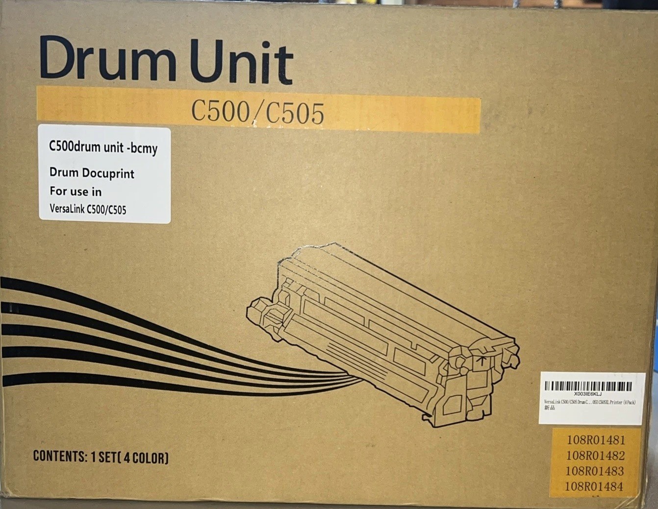 VersaLink C500 C505 Drum Cartridge 4-Pack XR-C500-505-DR-1B3C Sealed Box