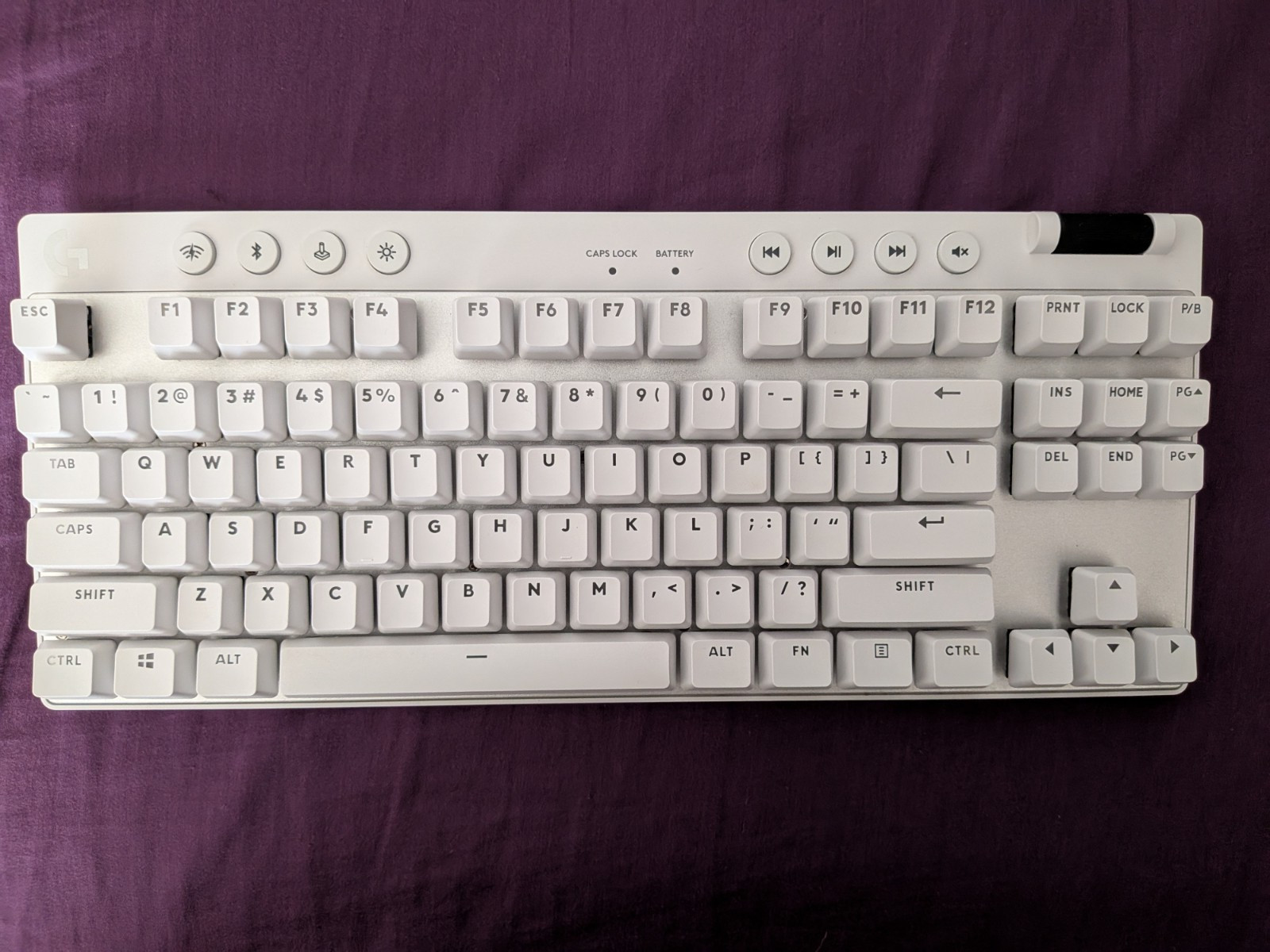logitech Pro X TKL keyboard- White Medium Sized. Used/excellent condition