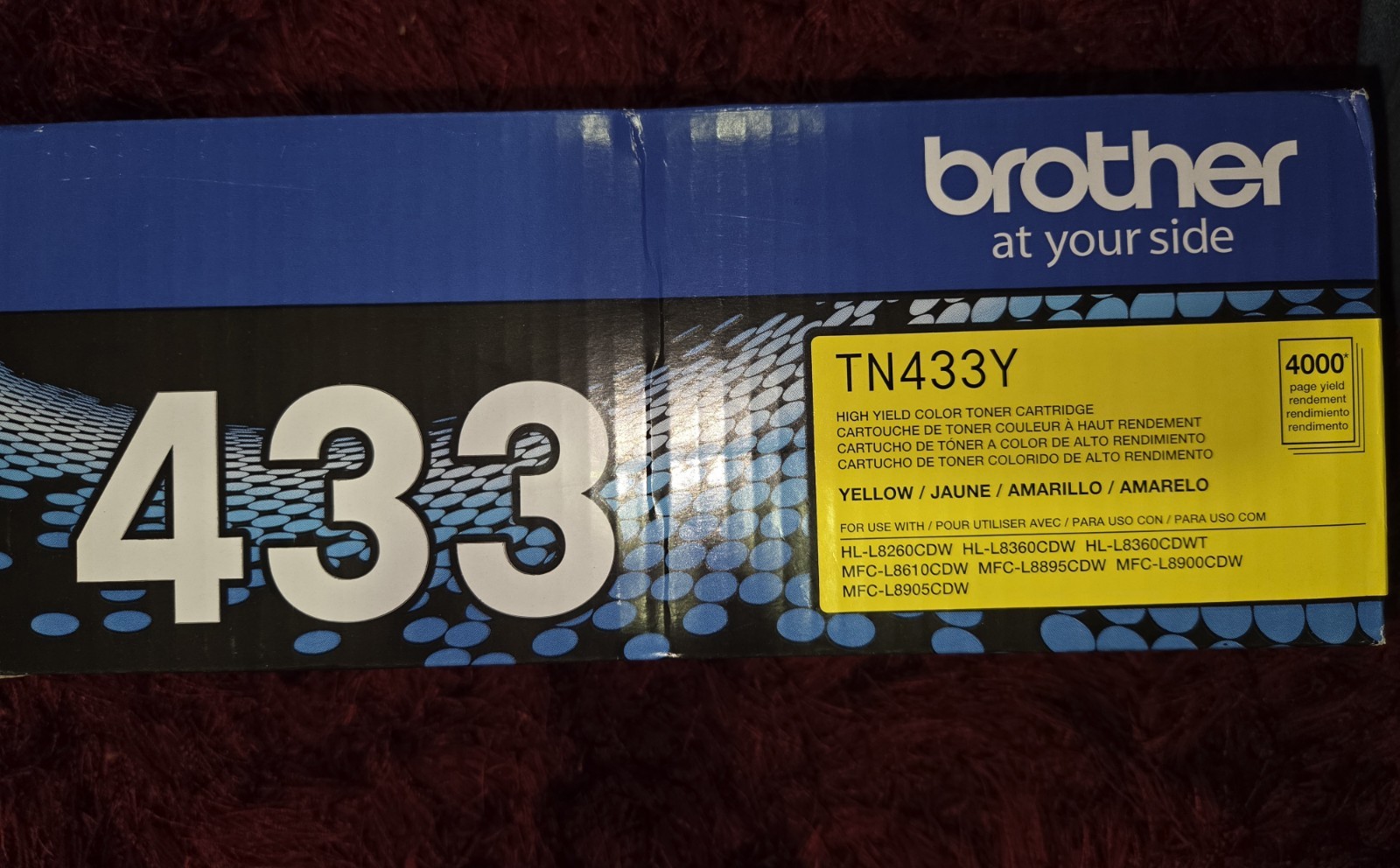 Brother TN433Y 4,000 Page-Yield High-Yield Toner - Yellow New
