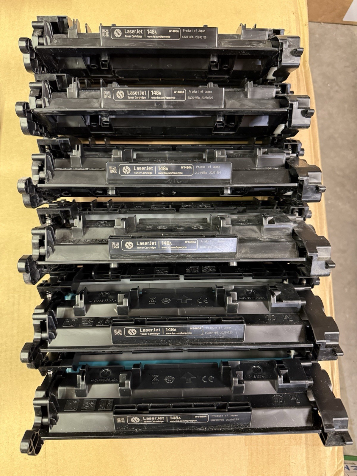 Empty Used HP Virgin W1480A 148A Toner Cartridge Lot Of 6