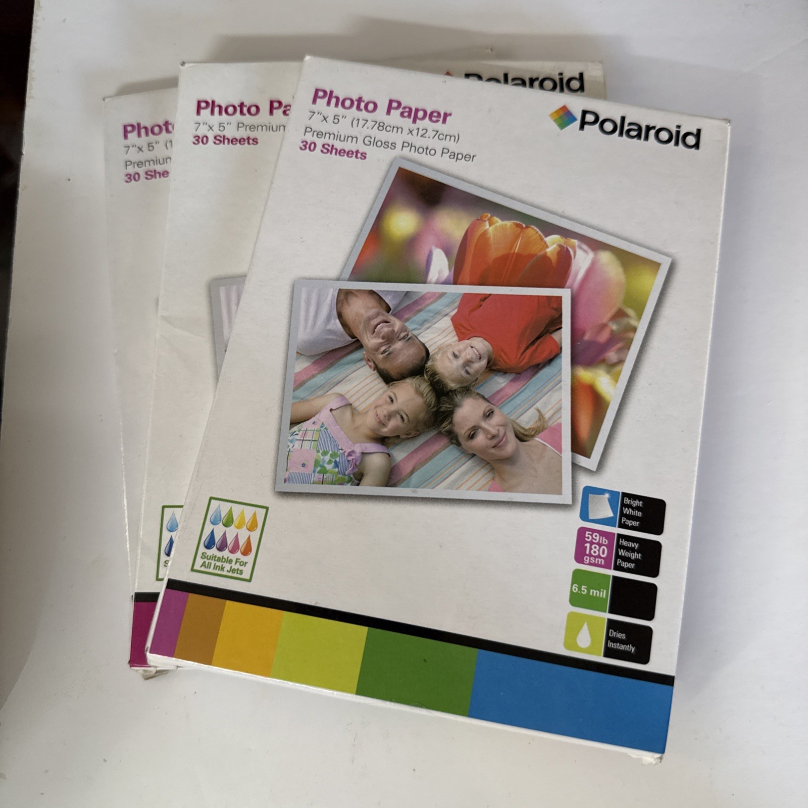 Polaroid Premium Gloss Photo Paper 7'' X 5'' - 30 Glossy Sheets NEW. 3 Packs.