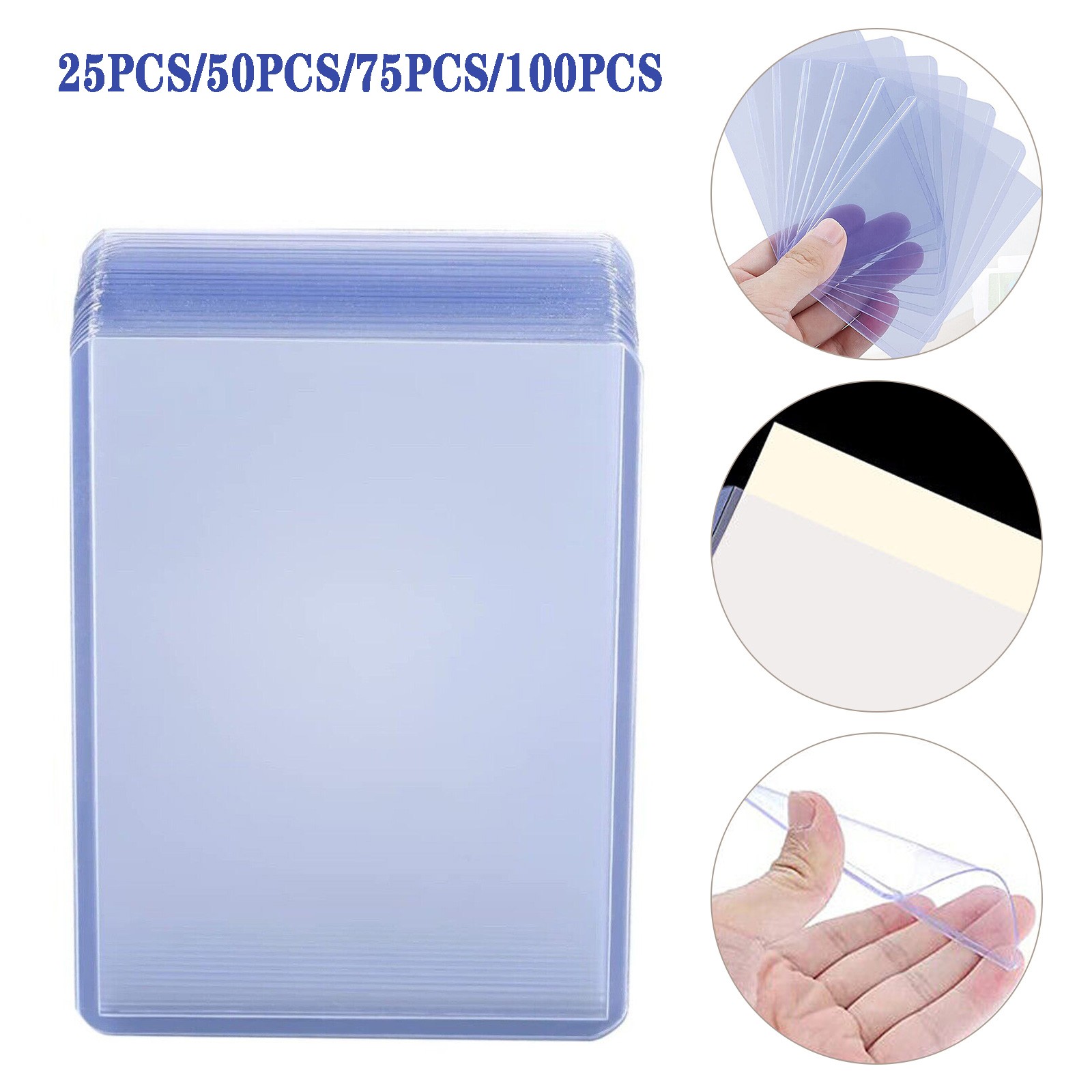 25-200Pcs 3"x4" Card Holder PVC Card Sleeves Sport Trading Cards Protector Sheet