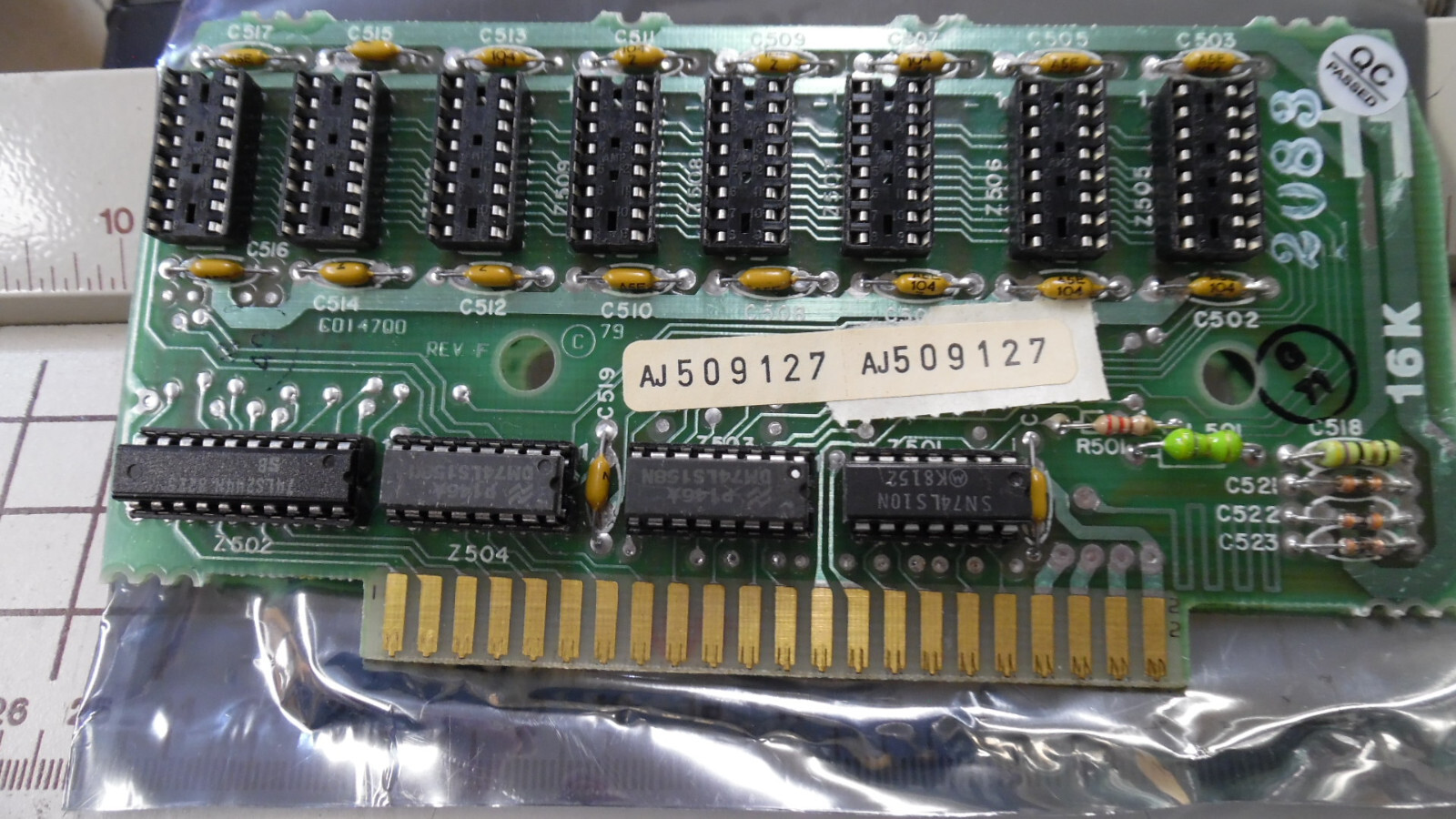 Atari 400/800 16K RAM PCB Tested Working less RAM 4116 chips.