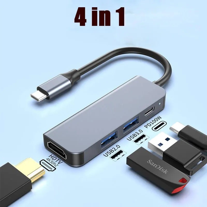 5 Port USB C Hub 4K HDMI PD Fast Charge USB 3.0 2.0 Dock MacBook iPad