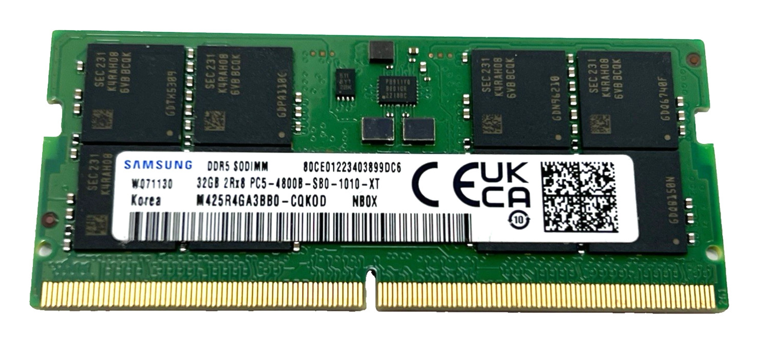 32GB Samsung M425R4GA3BB0-CQKOD DDR5 SODIMM Laptop Memory RAM, 2Rx8 PC5-4800B