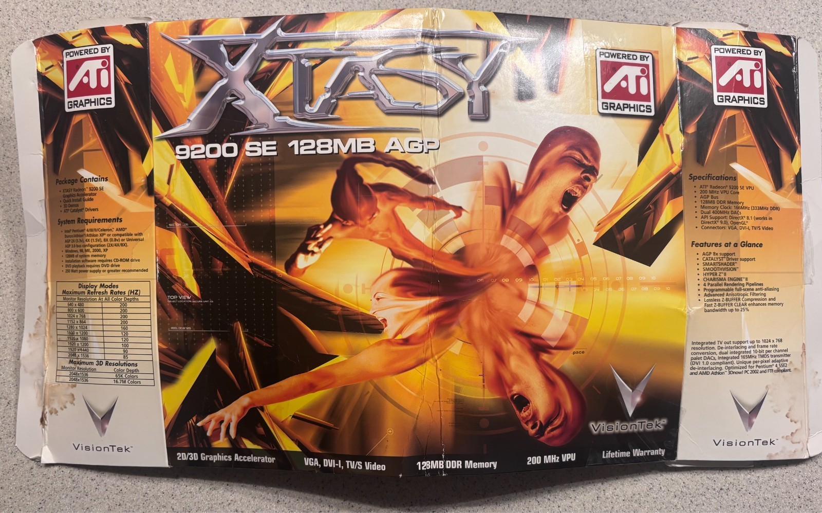 ATI 9200 SE 128MB AGP GRAPHICS CARD NEW XTASY VISIONTEK GRAPHICS CARD