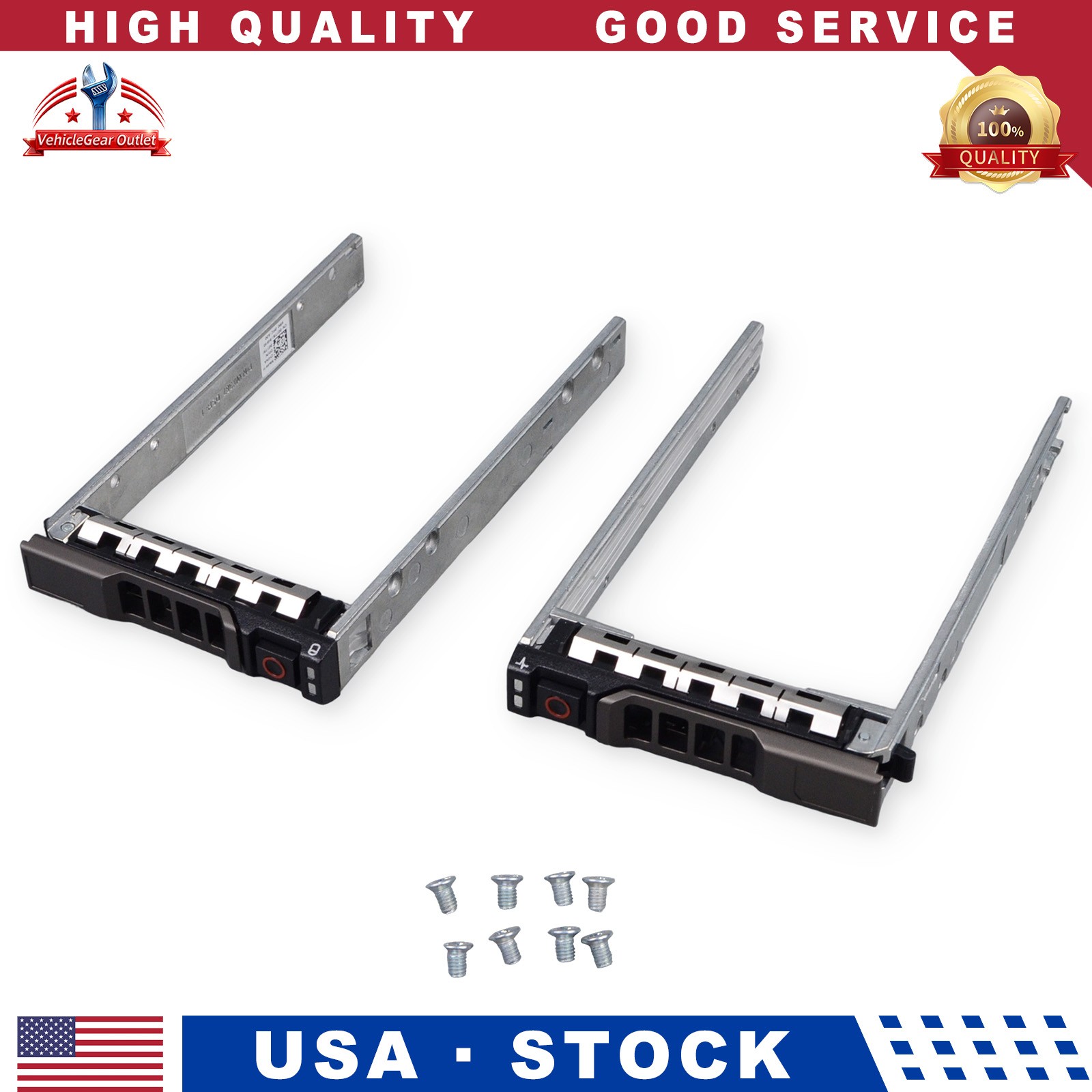 NEW 2 Pack G176J 2.5in SAS SATA HDD Caddy For Dell PowerEdge R720 R730xd T430