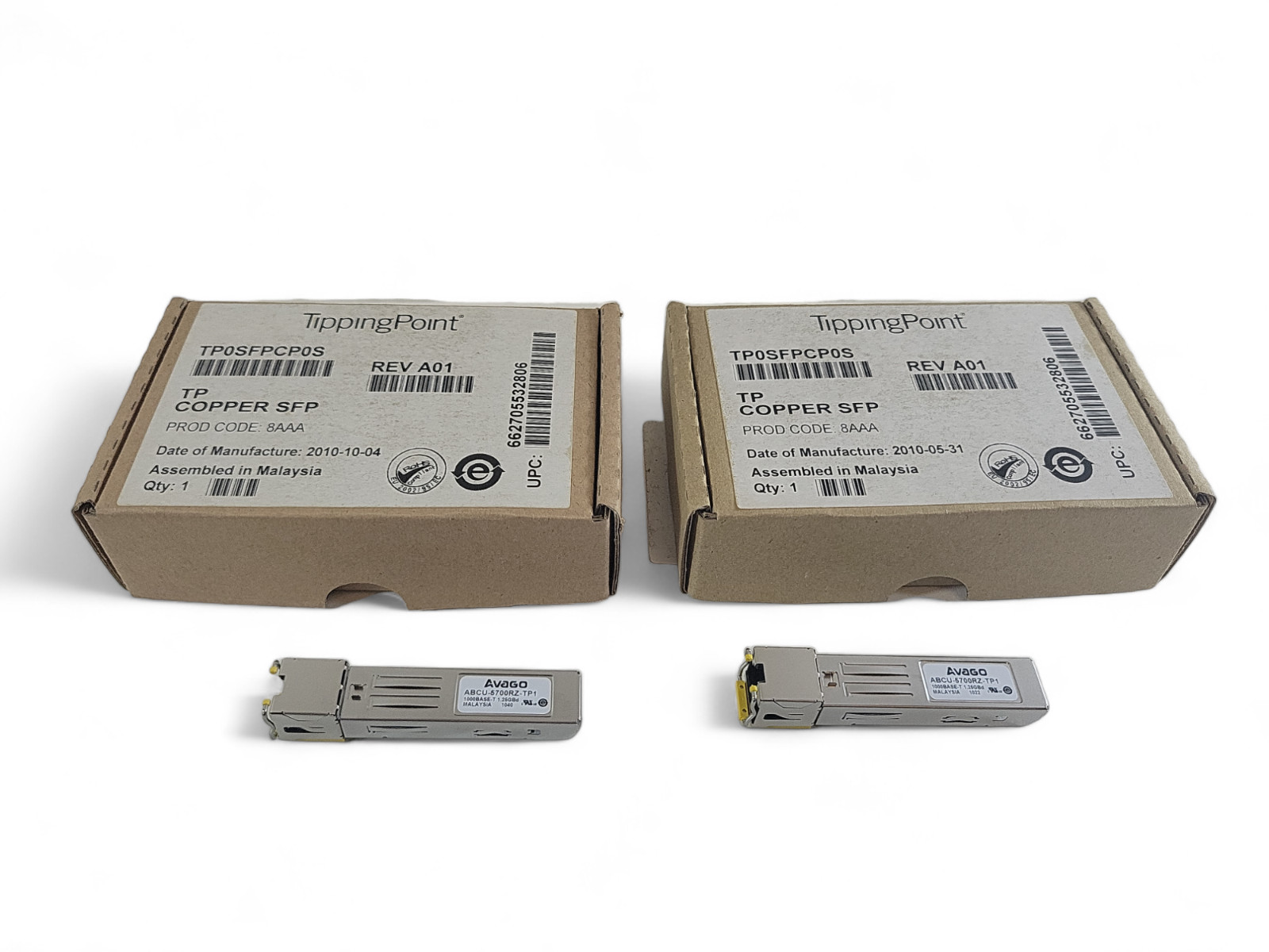 Lot of 2 HP JC009A Avago RJ-45 1000Base-T SFP Transceiver Module ABCU-5700RZ-TP1