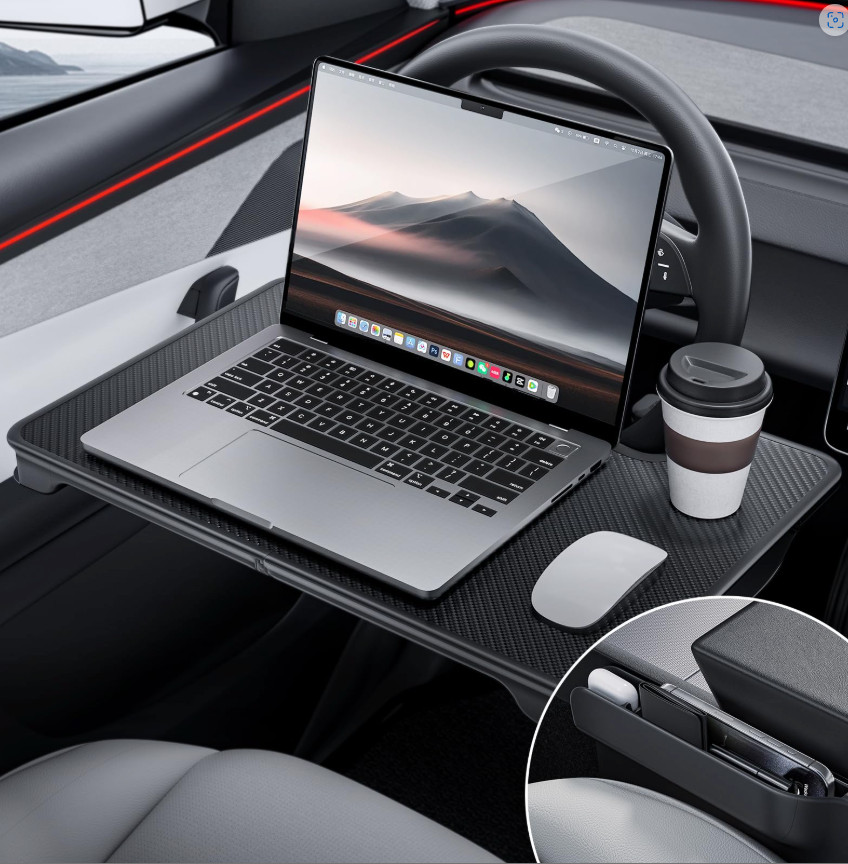 YONZEE 2-in-1 Car Steering Wheel Desk Tray & Car Seat -Foldable