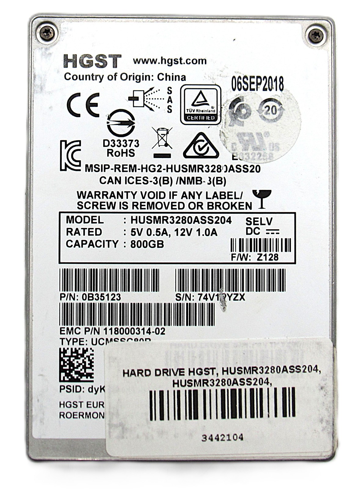 HUSMR3280ASS204 Dell EMC HGST 800GB 2.5'' 12Gbps SAS SSD