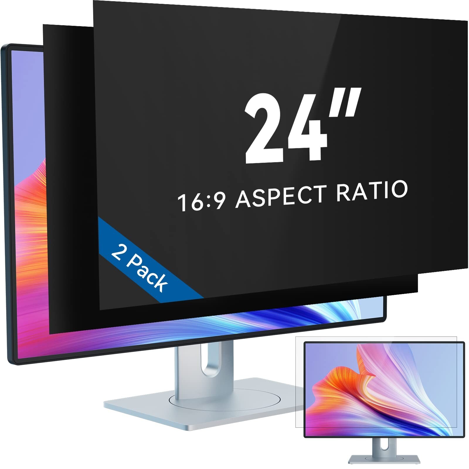 IPROKKO [2-Pack] 24 Inch Computer Privacy Screen Filter for 16:9 Widescreen Moni
