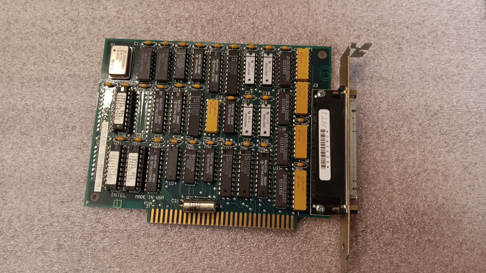 INTEL 165942-004 8 BIT ISA ADAPTER BOARD PB165943-001 PBA 165942-004