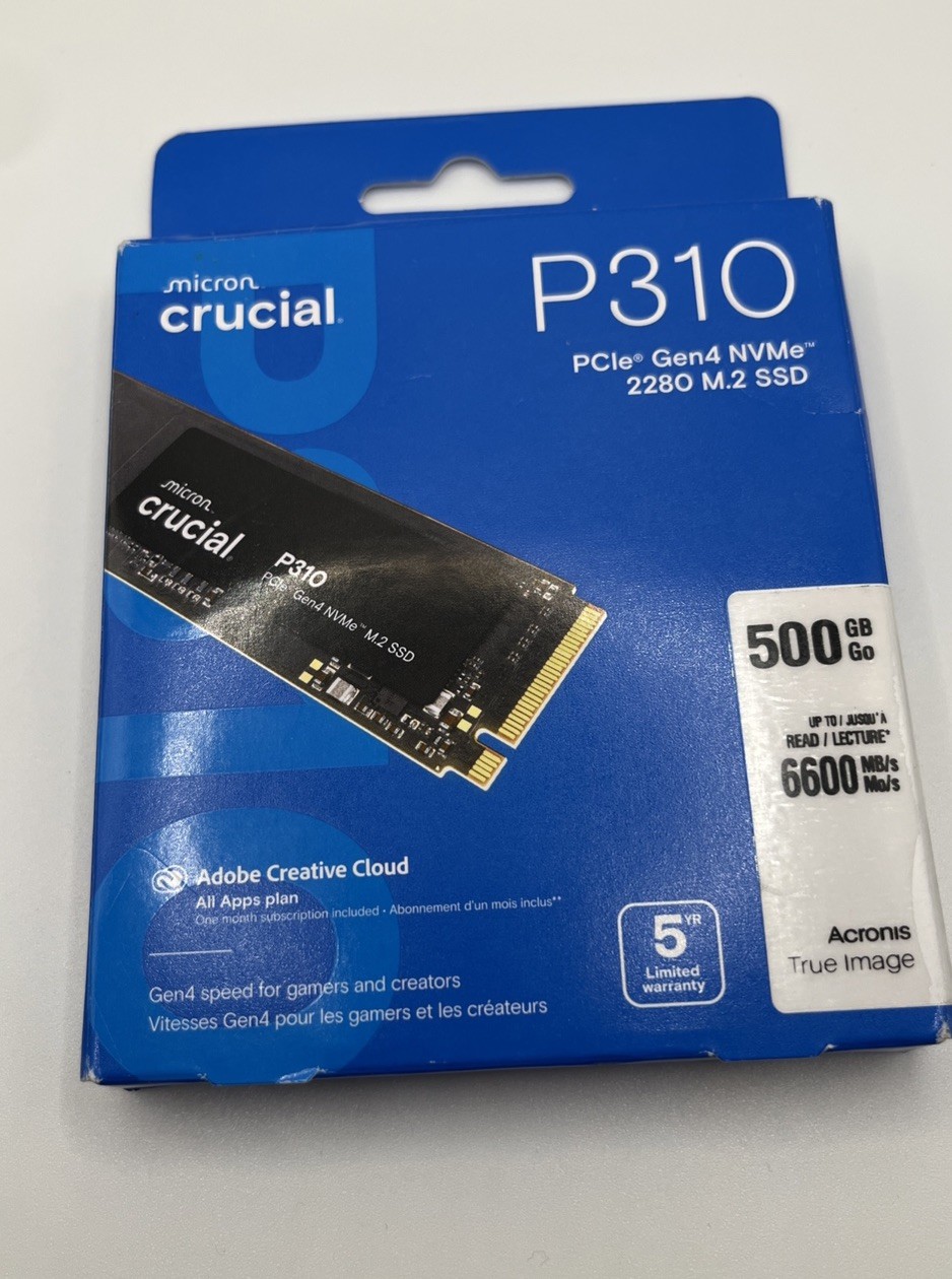 Micron Crucial P310 PcLe Gen4 NVMe 2280 M.2 SSD 500GB -CT500P310SSD8