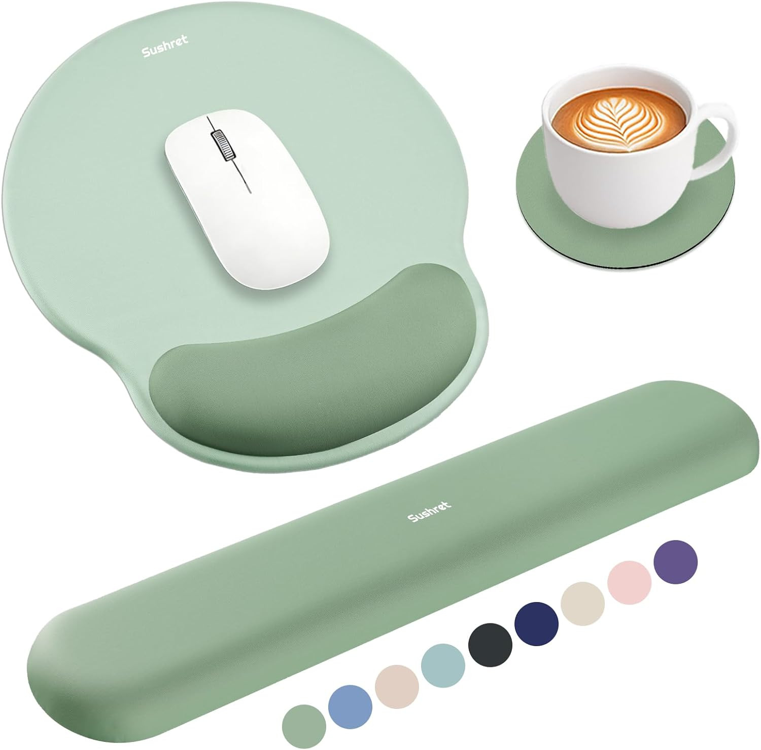 Mouse Pad and Keyboard Wrist Rest, 3-In-1 Gel Memory Foam Ergonomic Mouse Pad wi