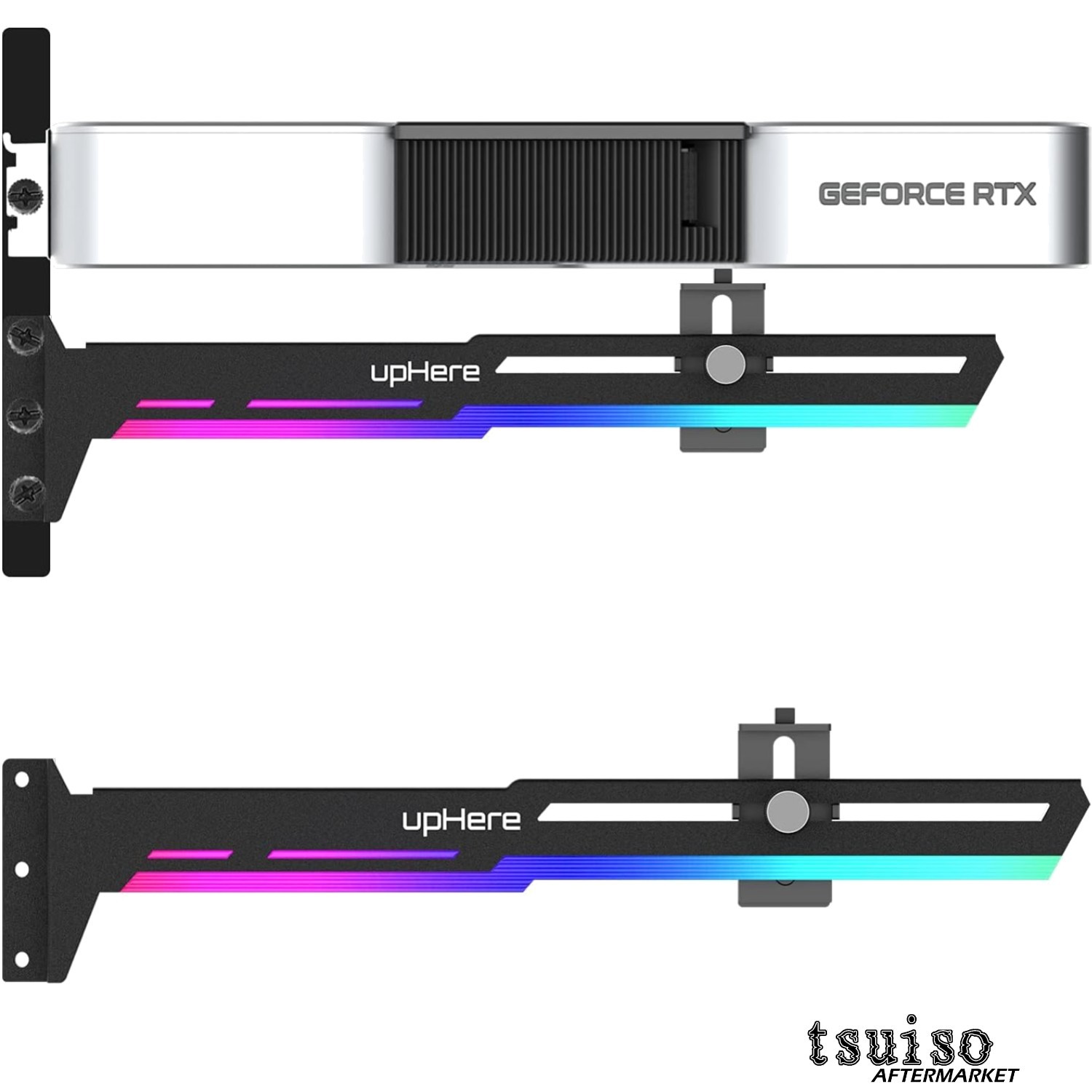 Customizable 5V ARGB Graphics Card Holder – Adjustable Length & Height Support