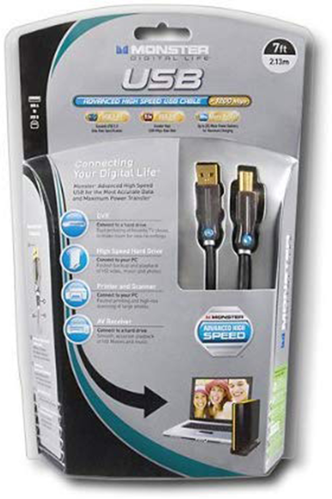 Monster Digital Life 7" USB Cable (USB A to USB)