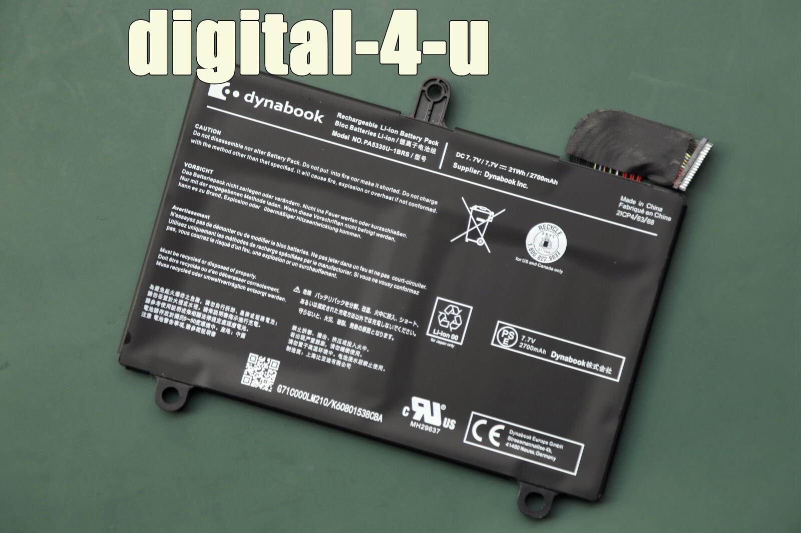 Genuine PA5330U-1BRS 21CP4/63/68 Laptop Battery for Toshiba Dynabook G83 GZ83