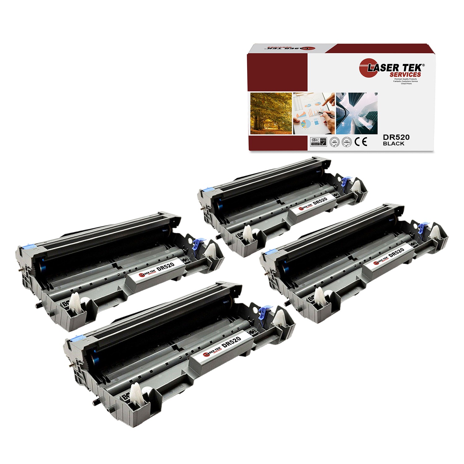 4Pk LTS DR-520 Black Compatible for Brother HL5200 5240 ,MFC8460 Drum Unit