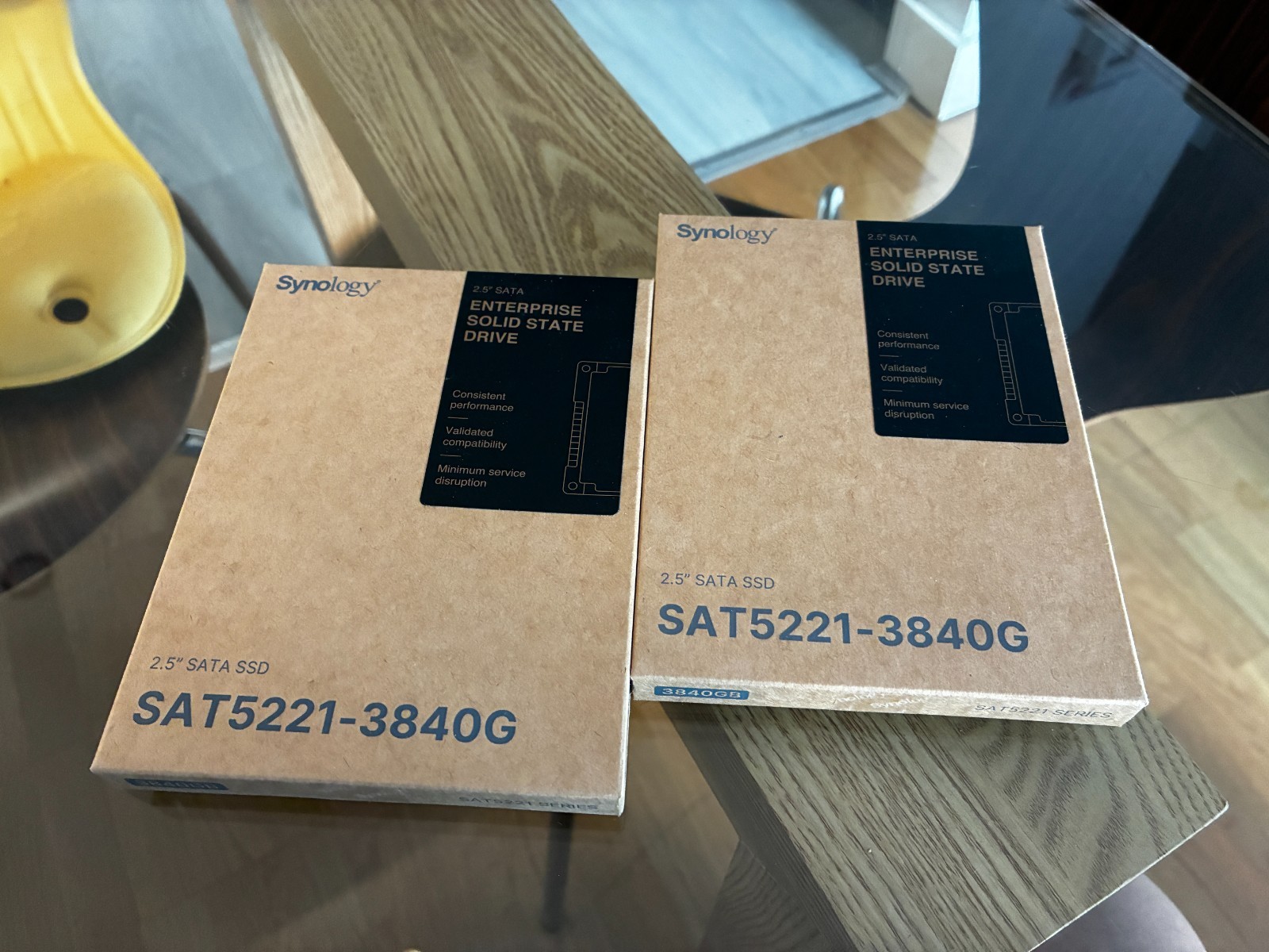 2x Synology SAT5220 Series 3.84TB SATA SSD Drive SAT5221-3840G
