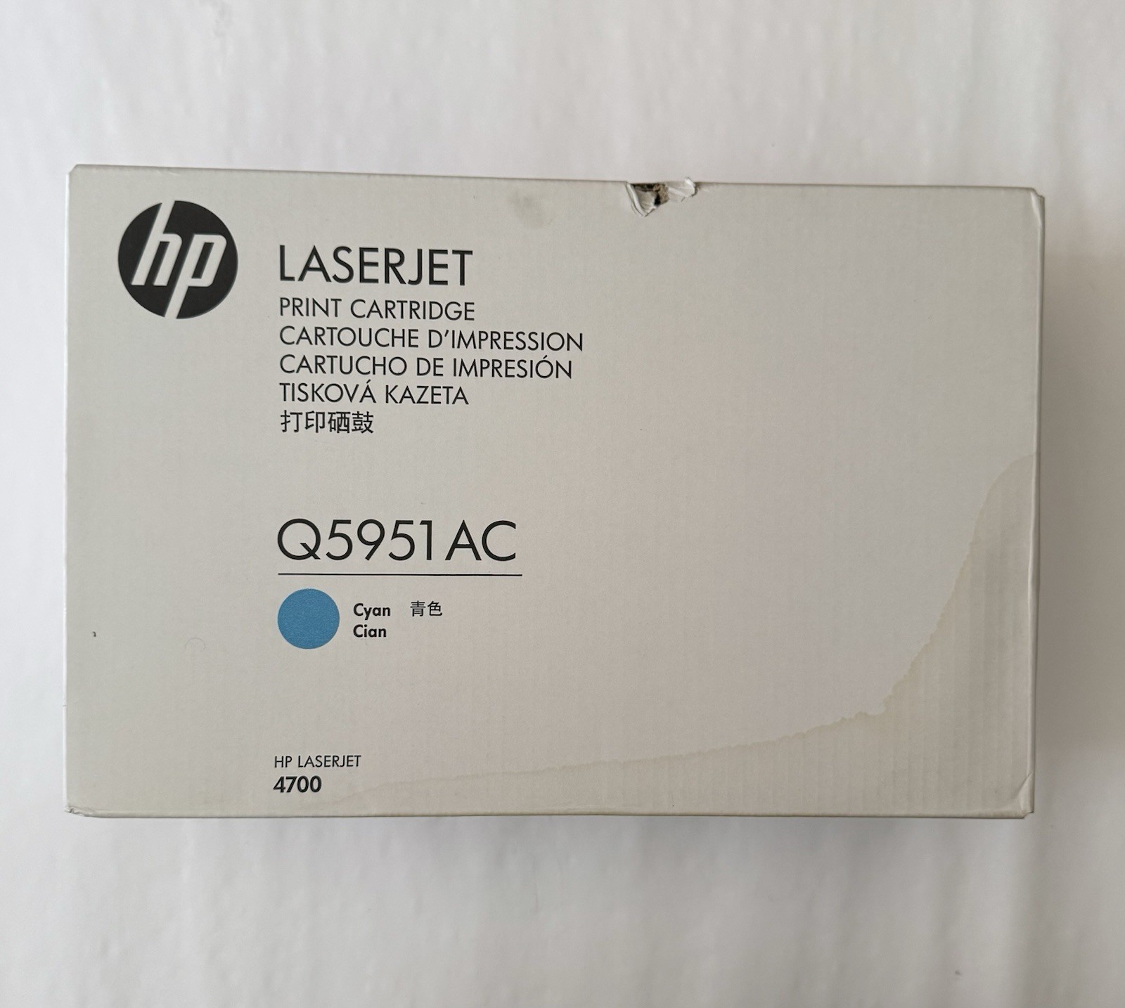 HP Laser Jet Toner Cartridge Cyan Q5951AC Sealed Box Damage