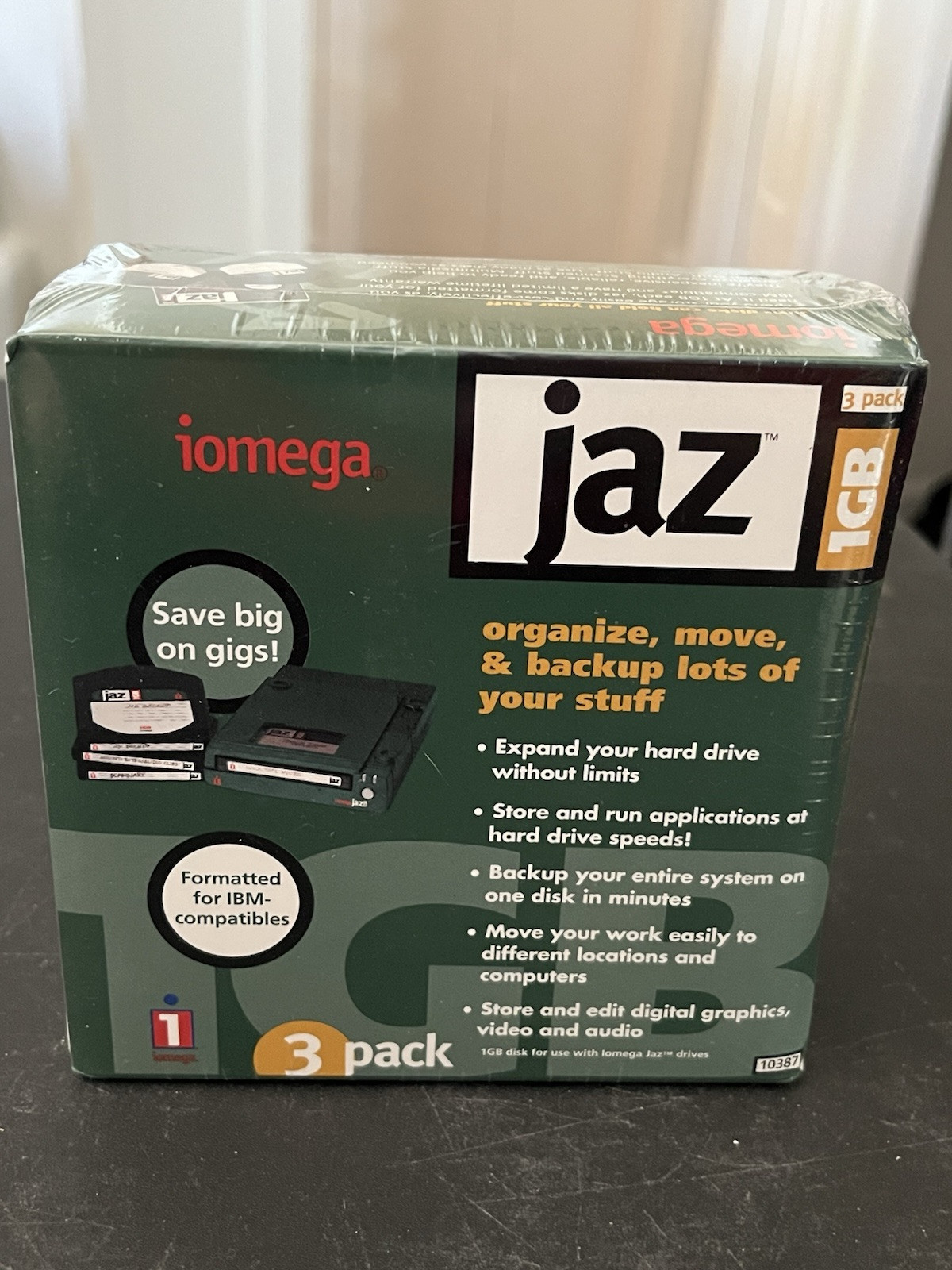 New Sealed 3 Pack Iomega Jaz Zip 1GB Storage Cartridge for Backup IBM Compatible