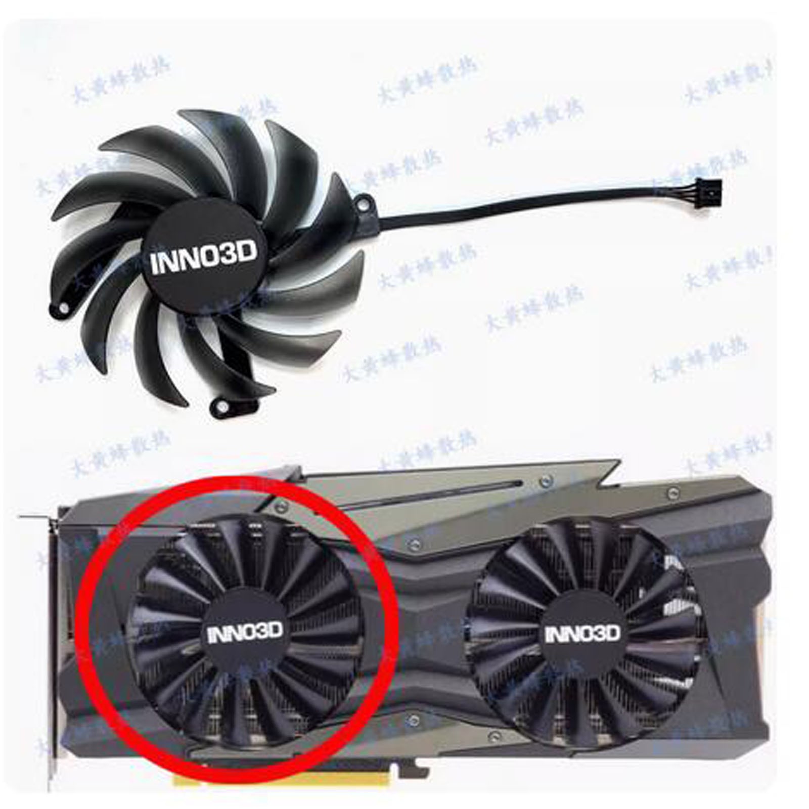For INNO3D RTX3080 10GB TWIN X2 OC Black Gold Edi Graphics Card Fan CF-12915S