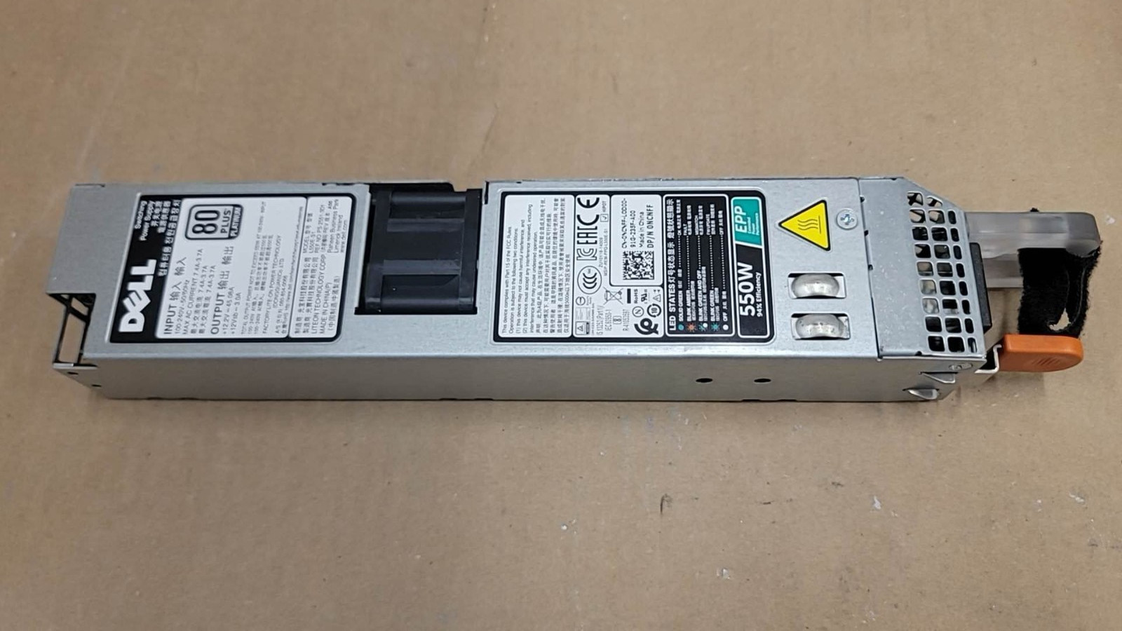 Dell NCNFF / 6V43G / RYMG6 550W Power Supply 80+ Platinum EPP for PowerEdge R430